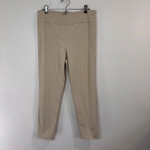 Elliot Lauren Pants 12 Tan Beige Pull On Stretch Elastic Waist Slimming Chic